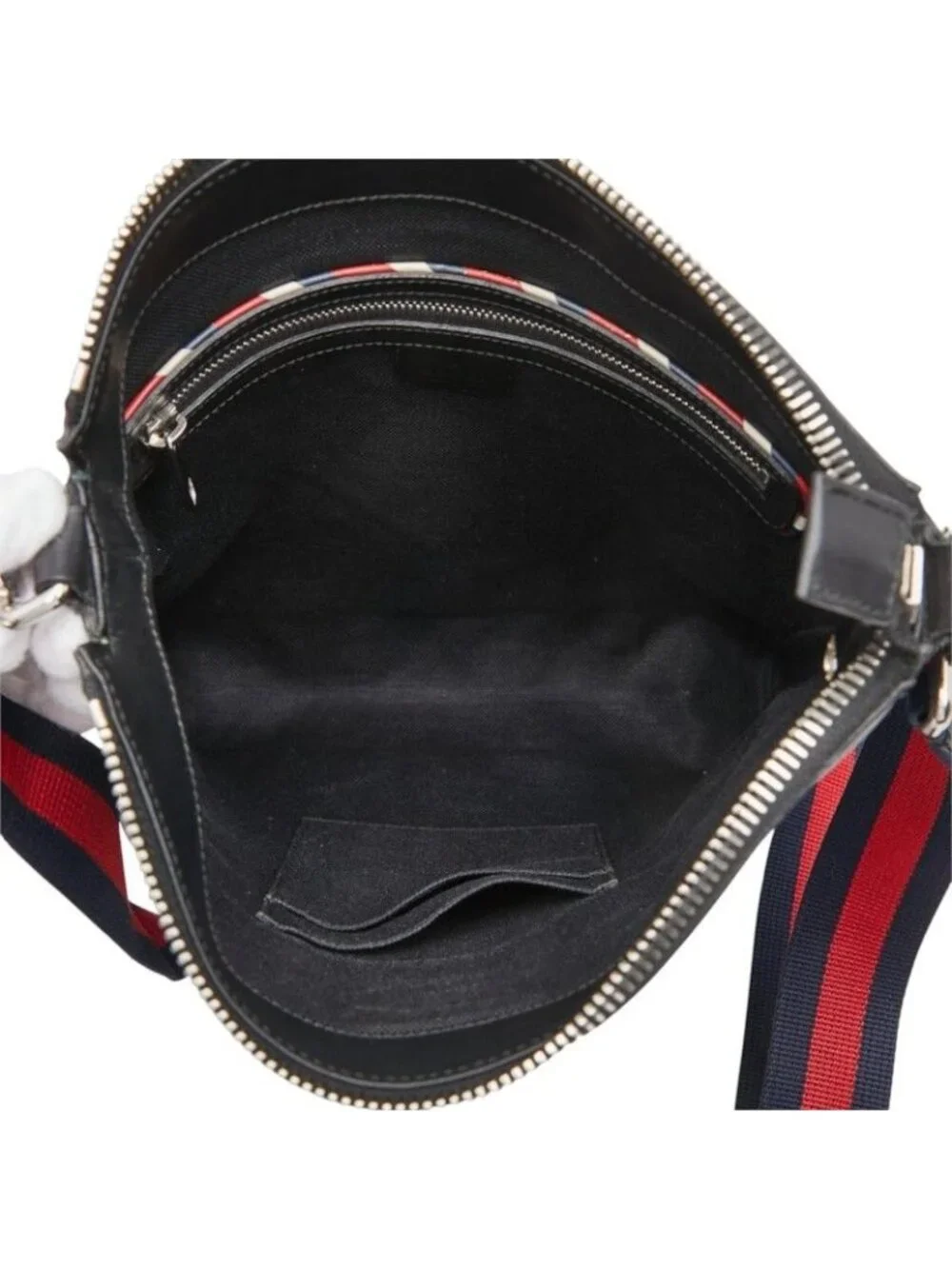 Gucci Courier GG Supreme Shoulder Bag Gray Leather